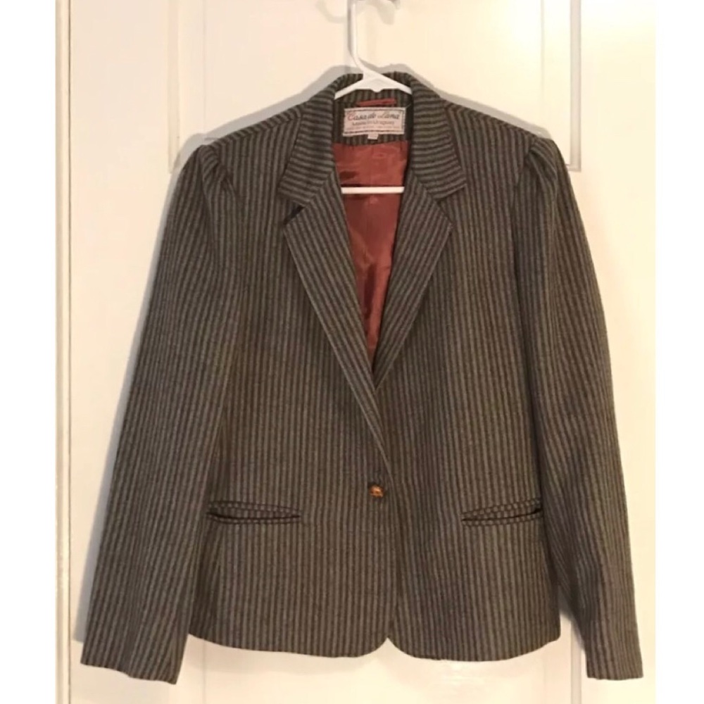 Casa de Lana Blazer Brown Striped Wool Vintage
